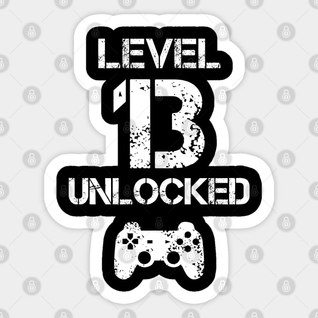 Level 13 Unlocked T-Shirt - 13th Birthday Gift Sticker by Ilyashop